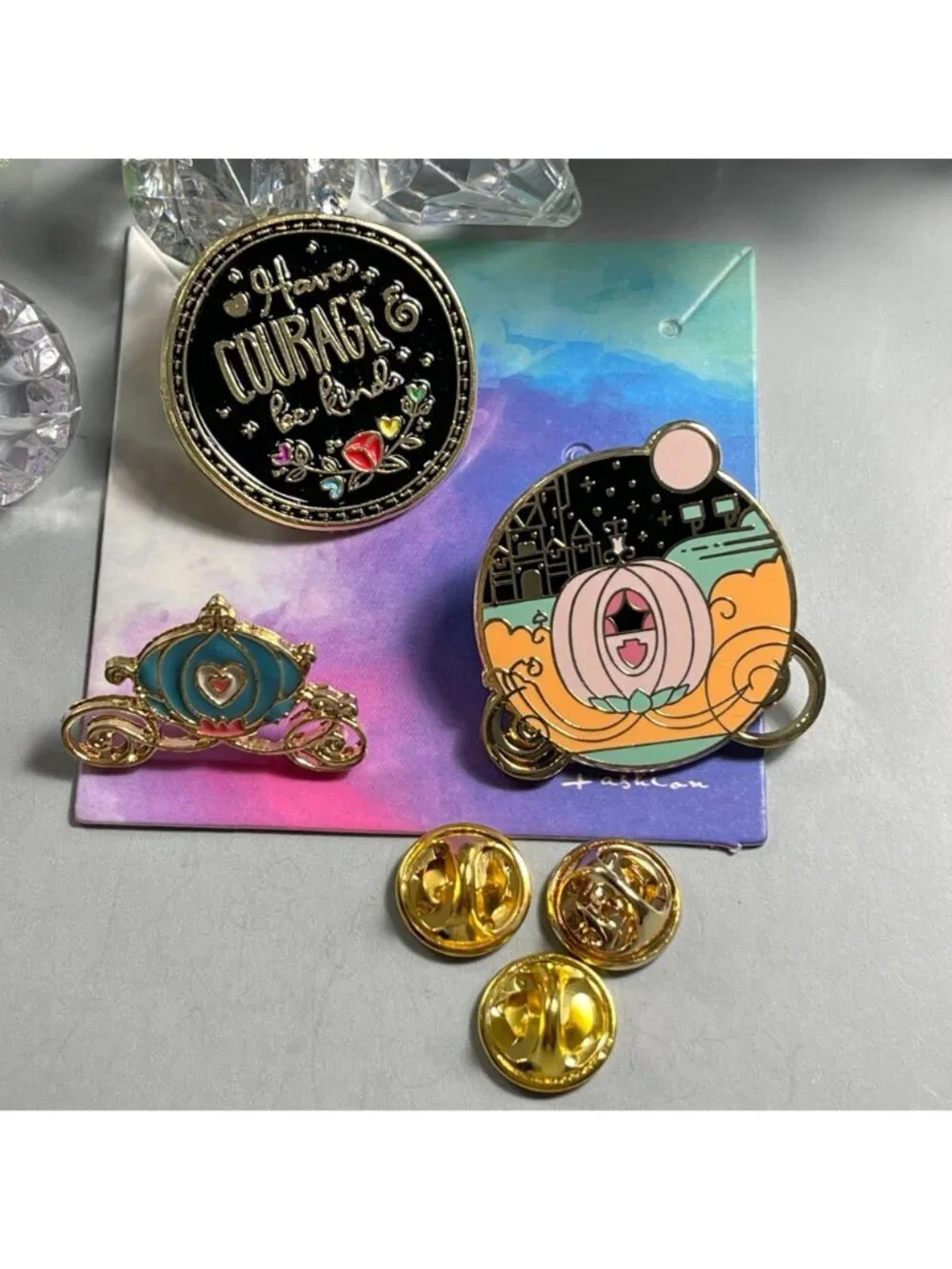 Cinderella Carriage Lapel Pin Kind Courage Pumpkin Brooch READ Jewelry